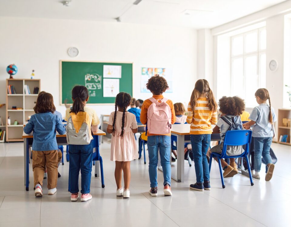 Dil egzersizleri etkinliği sırasında sınıfta aktif katılım gösteren öğrenciler